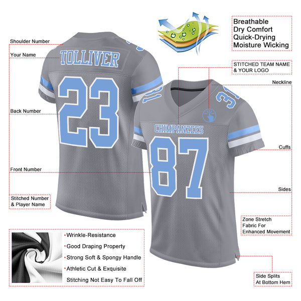 Custom Green White-Light Blue Mesh Authentic Football Jersey Fast Shipping  – FiitgCustom