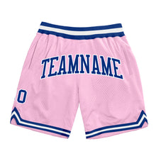 Load image into Gallery viewer, Custom Light Pink Royal-White Authentic Throwback Basketball Shorts
