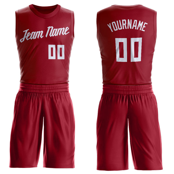 Custom Team Basketball Red Jersey White