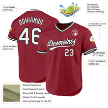 Load image into Gallery viewer, Custom Maroon White-Black Authentic Throwback Baseball Jersey
