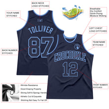 Load image into Gallery viewer, Custom Navy Navy-Light Blue Authentic Throwback Basketball Jersey
