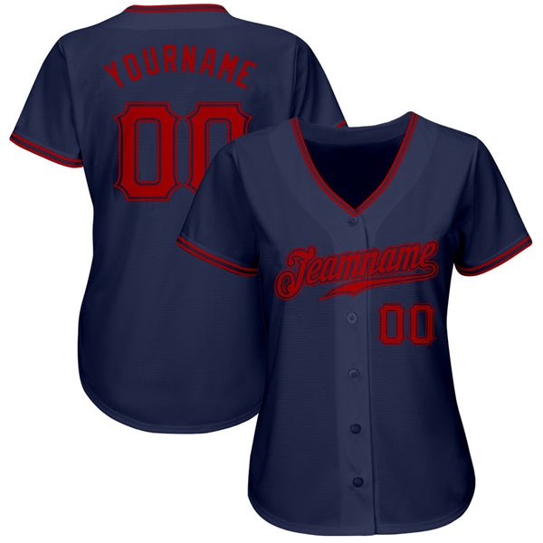 Custom Camo Red-Navy Authentic Salute To Service Baseball Jersey