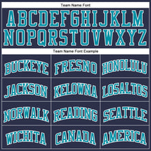 Load image into Gallery viewer, Custom Navy Teal-White Authentic Throwback Basketball Jersey
