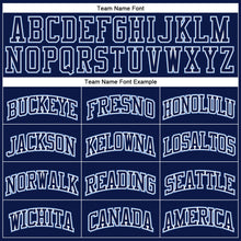 Load image into Gallery viewer, Custom Navy Navy-Light Blue Authentic Throwback Basketball Jersey
