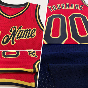 Custom Navy White-Maroon Authentic Throwback Basketball Jersey