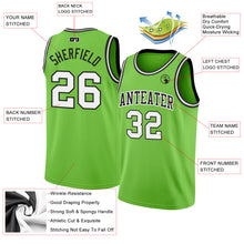 Load image into Gallery viewer, Custom Neon Green White-Black Authentic Basketball Jersey

