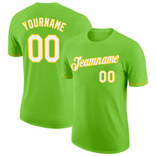 Load image into Gallery viewer, Custom Neon Green White-Yellow Performance T-Shirt
