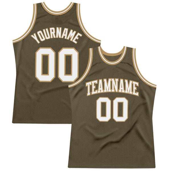 Custom Camo Basketball Jersey Old Gold-Black Authentic Salute To