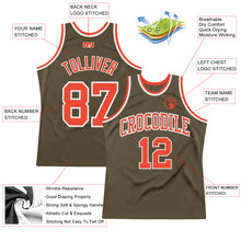 Load image into Gallery viewer, Custom Olive Orange-White Authentic Throwback Salute To Service  Basketball Jersey
