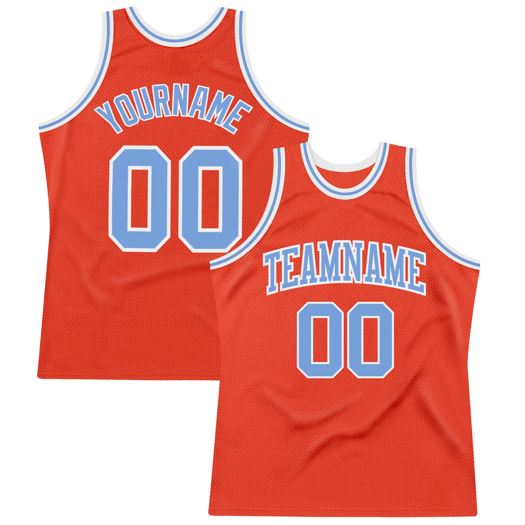 Custom Light Blue Orange-White Authentic Fade Fashion Basketball Jersey  Discount