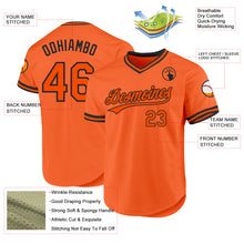 Load image into Gallery viewer, Custom Orange Black Authentic Throwback Baseball Jersey
