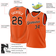 Load image into Gallery viewer, Custom Orange Brown-White Authentic Throwback Basketball Jersey
