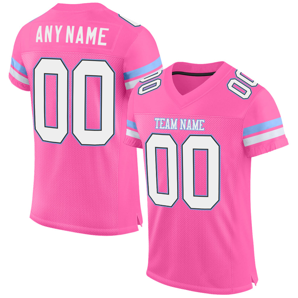 Custom Softball Jersey Pink Light Blue-White Authentic Split Fashion