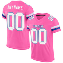 Load image into Gallery viewer, Custom Pink White-Royal Mesh Authentic Football Jersey
