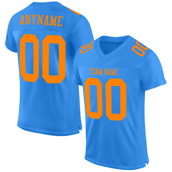 Custom Sky Blue Navy-Orange Sublimation Soccer Uniform Jersey Fast Shipping  – FiitgCustom