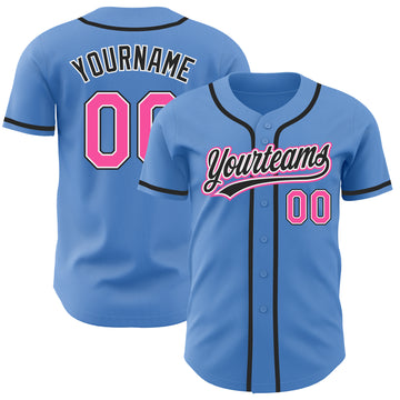 Custom Light Blue Navy-Teal Baseball Jersey