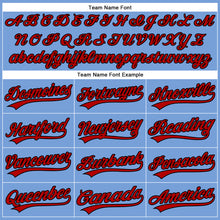 Load image into Gallery viewer, Custom Powder Blue Red-Black Authentic Baseball Jersey
