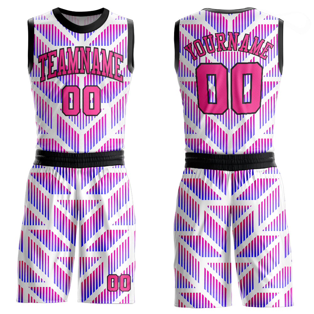 Custom Pink Royal-White Round Neck Sublimation Basketball Suit Jersey Fast  Shipping – FiitgCustom