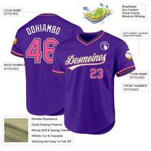 Load image into Gallery viewer, Custom Purple Pink-Black Authentic Throwback Baseball Jersey
