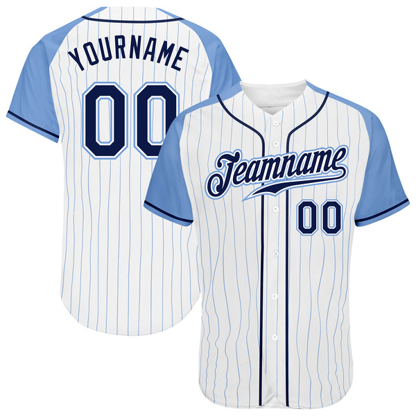 Custom Light Blue Red-White Authentic Baseball Jersey