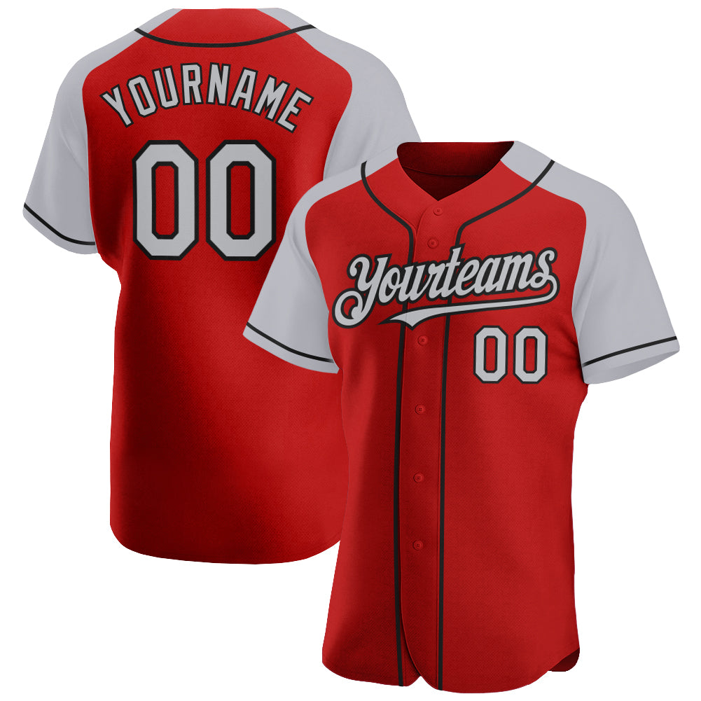 Custom Cream Red-Black Authentic Raglan Sleeves Baseball Jersey