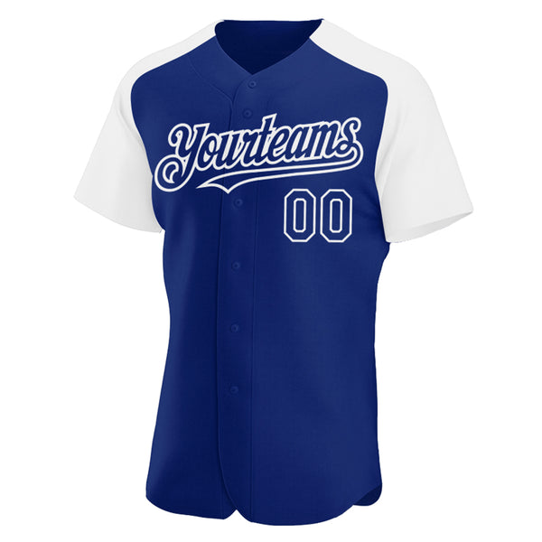 Custom White Light Blue Pinstripe Light Blue-Pink Authentic Raglan Sleeves  Baseball Jersey