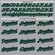 Load image into Gallery viewer, Custom Gray Kelly Green-Black Authentic Raglan Sleeves Baseball Jersey
