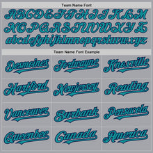 Load image into Gallery viewer, Custom Gray Teal-Navy Authentic Raglan Sleeves Baseball Jersey
