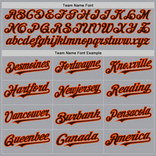 Load image into Gallery viewer, Custom Gray Brown-Orange Authentic Raglan Sleeves Baseball Jersey
