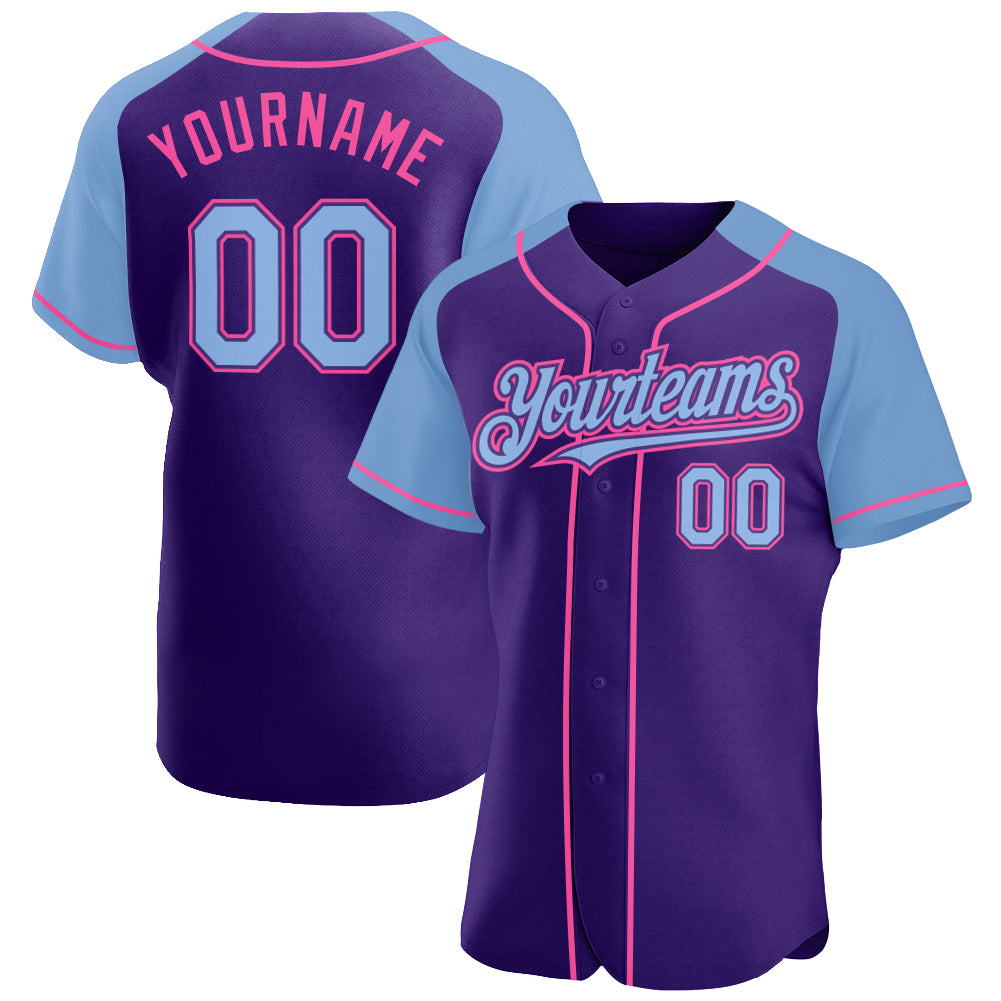 Cheap Custom Powder Blue Powder Blue-Pink Authentic Baseball