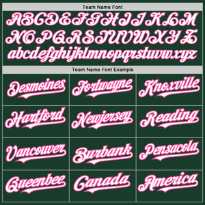 Custom Green White-Pink Authentic Raglan Sleeves Baseball Jersey