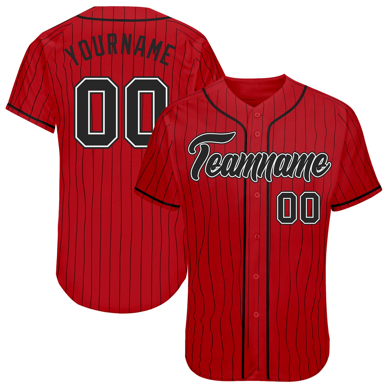 State Inspired Baseball Jersey in Black Red #19 FINE CITY – Free Style Cut  & Stitch