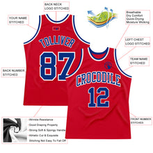 Load image into Gallery viewer, Custom Red Royal-White Authentic Throwback Basketball Jersey
