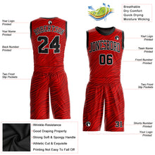 Load image into Gallery viewer, Custom Red Black-White Round Neck Sublimation Basketball Suit Jersey
