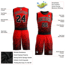 Load image into Gallery viewer, Custom Red Black-White Round Neck Sublimation Basketball Suit Jersey
