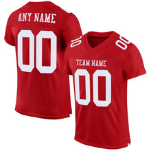 Load image into Gallery viewer, Custom Red White Mesh Authentic Football Jersey
