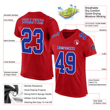 Load image into Gallery viewer, Custom Red Royal-White Mesh Authentic Football Jersey
