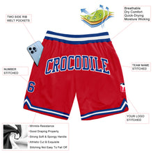 Load image into Gallery viewer, Custom Red Royal-White Authentic Throwback Basketball Shorts
