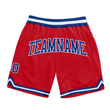 Load image into Gallery viewer, Custom Red Royal-White Authentic Throwback Basketball Shorts
