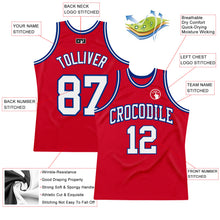 Load image into Gallery viewer, Custom Red White-Royal Authentic Throwback Basketball Jersey
