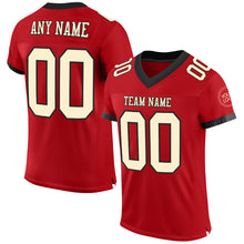 Load image into Gallery viewer, Custom Red Cream-Black Mesh Authentic Football Jersey
