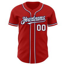 Load image into Gallery viewer, Custom Red White-Navy Authentic Baseball Jersey
