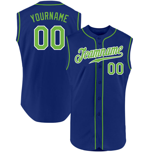 Custom Orange Neon Green Royal-White Gradient Fashion Authentic Baseball Jersey