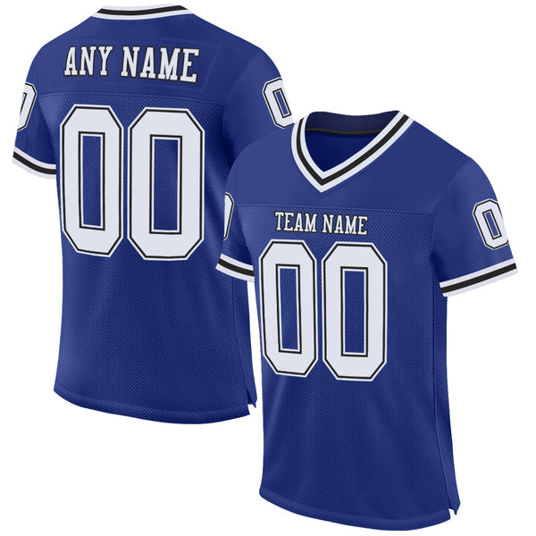 Custom White Royal-Black Mesh Authentic Football Jersey – FiitgCustom