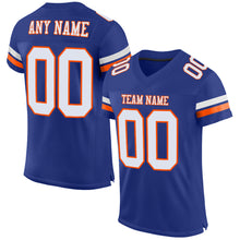 Load image into Gallery viewer, Custom Royal White-Orange Mesh Authentic Football Jersey
