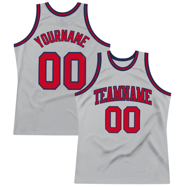 Custom Navy Silver Round Neck Sublimation Basketball Suit Jersey Discount