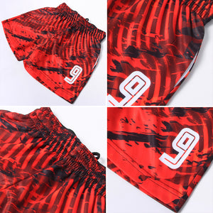 Custom Red White-Black Sublimation Soccer Uniform Jersey