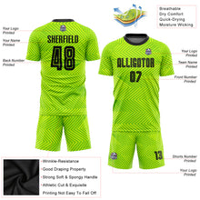 Load image into Gallery viewer, Custom Neon Green Black Sublimation Soccer Uniform Jersey
