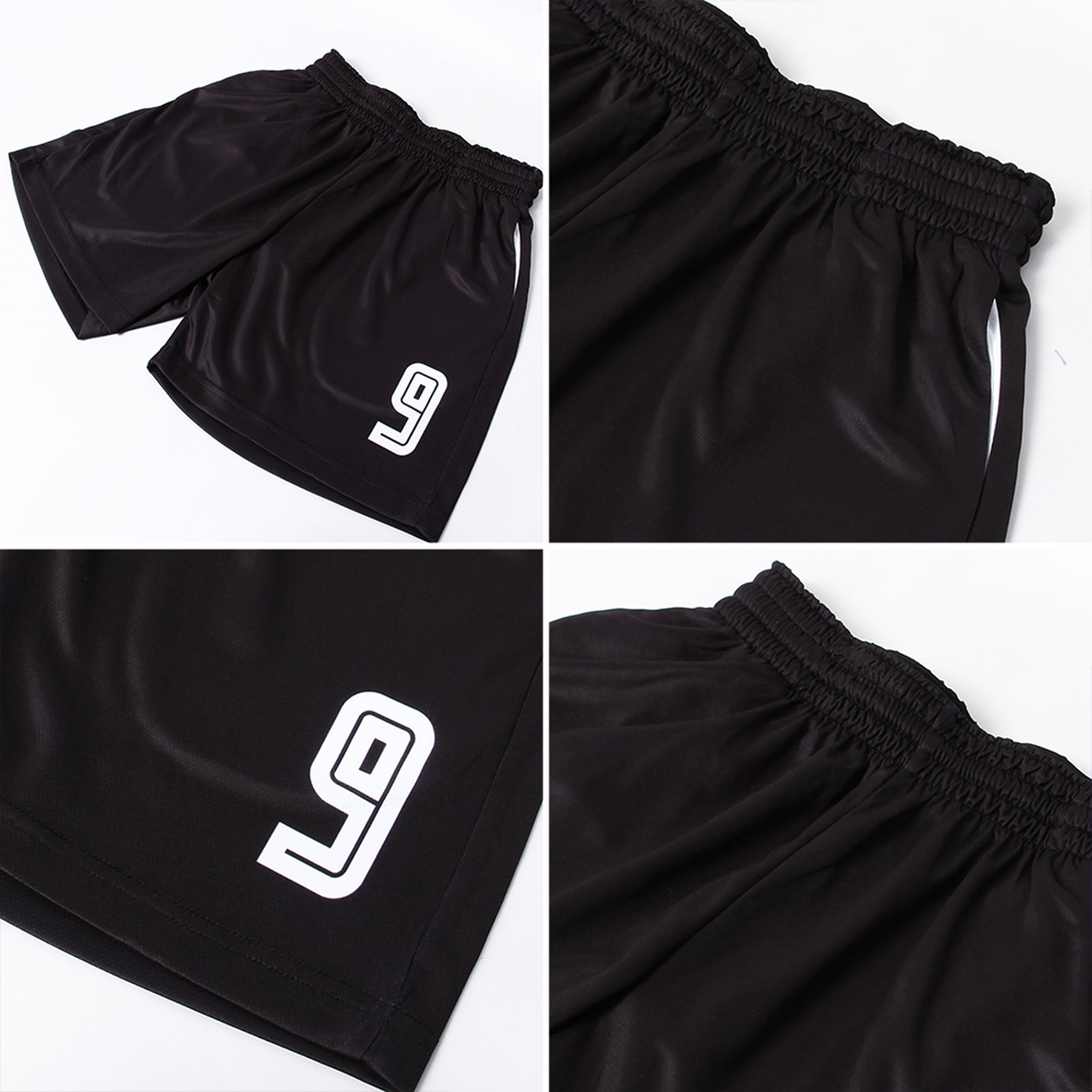 Custom White Black Sublimation Long Sleeve Fade Fashion Soccer Uniform  Jersey