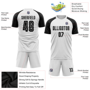 Custom White Black Sublimation Soccer Uniform Jersey